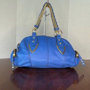 OR by orYANY Bright Blue Leather Satchel Gold-tone Hardware